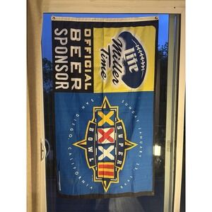 1998 NFL Super Bowl XXXII Miller Lite Beer Advertising Banner Sign Flag 34x59"